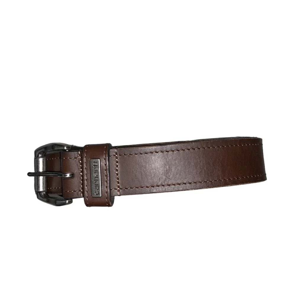 Carhartt Brown Cowhide Leather Silver Buckle W/Logo S34